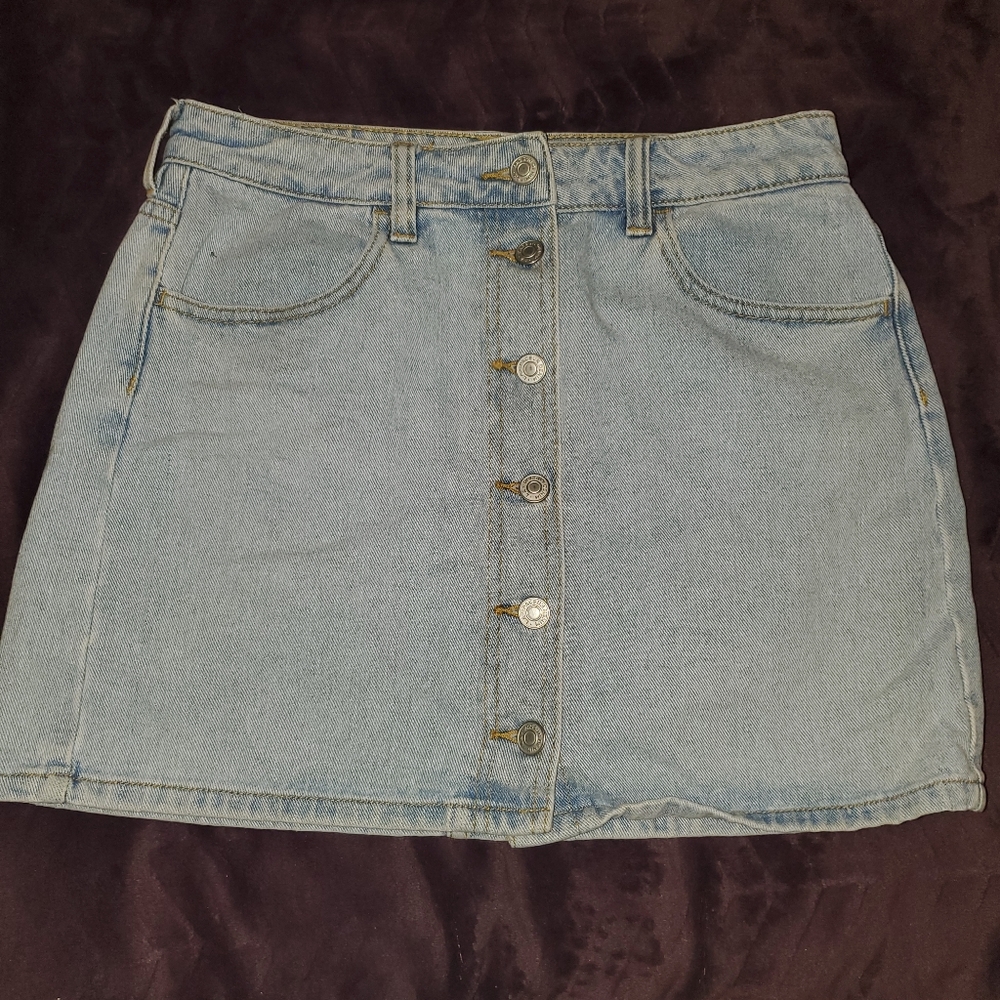 Full Button-down Jean Skirt